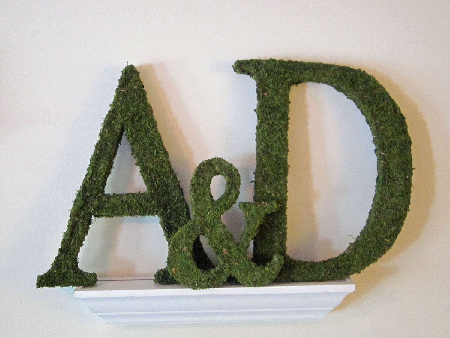 Moss Covered Monogram Letter and Ampersand Set For Wedding or | Etsy