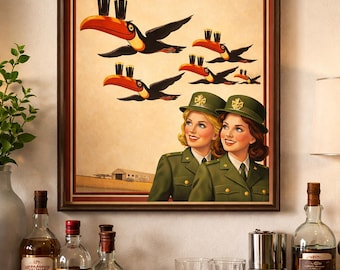Guinness Toucan Retro Print: Irish Pub Art (18x24 in, PDF Download)