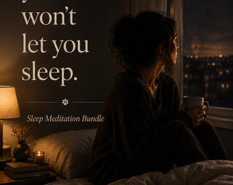 Cuando tu mente no te deja dormir / Paquete de meditación guiada para dormir, alivio de la ansiedad, audio para un sueño profundo, sonidos del océano y PDF