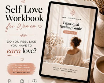 Cuaderno de trabajo sobre el amor propio para mujeres: sana la ansiedad por apego y la autoestima, diario de sanación de traumas, PDF de sanación del niño interior, guía de sanación emocional.