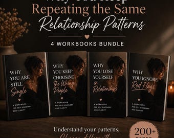 Relationship Patterns Workbook Bundle, Why You Ignore Red Flags, Choose Wrong People, Lose Yourself, Self Discovery & Healing Journal PDF