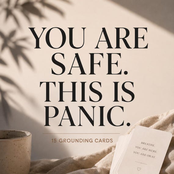 Panic Attack Relief Cards Printable|Anxiety Grounding Cards|Panic Attack Help|Coping Skills for Anxiety Relief|Nervous System Regulation PDF