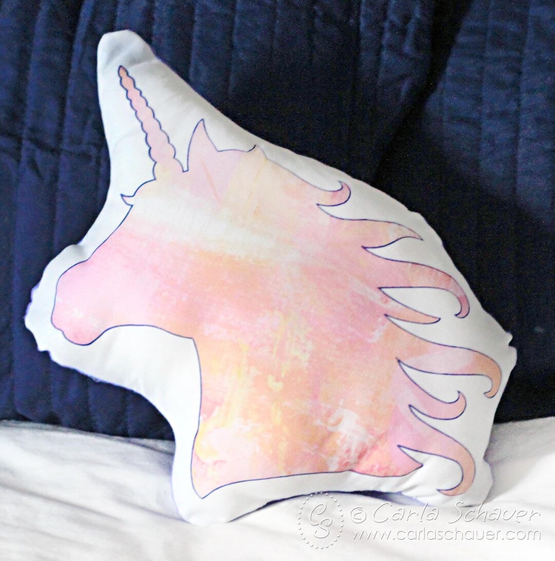 Pink Unicorn Shaped Pillow Unicorn Plush Accent Pillow Pink Etsy
