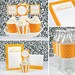 Orange Stripes &amp; Dots Printable Party, DIY Party Kit Birthday, Holiday ...