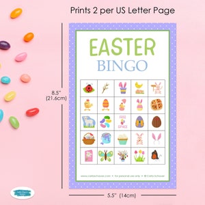 Printable Easter Bingo Game Cards, 10 Cards, 5x5, Easter Party Activity for Kids, Teens, Adults, Seniors, Class, Small Group, Spring Bingo image 3
