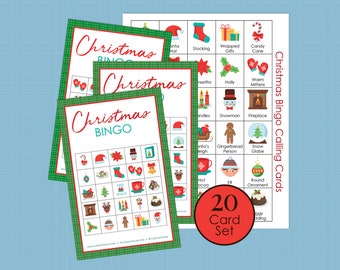 Christmas Bingo Cards, 20 Printable Bingo Boards, Christmas Activity for Kids, Teens, Adults, Christmas Party Game, Classroom, Scouts, 5x5