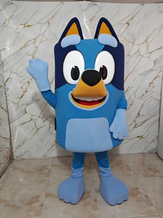 Costume Carnevale Bluey Originale – Tuta Con Coda E Cuffia, Bambino Unisex, Azzurro, Taglia A Scelta