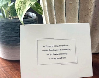Homemade greeting card, original poem (being exceptional), blank inside