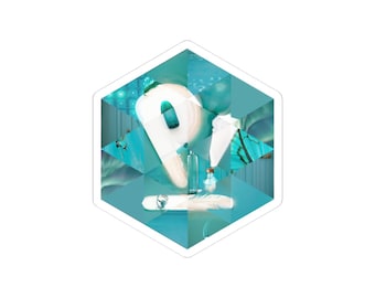 Pop!_OS風六角形ステッカー | クリエイティブなLinuxモザイクアート | 開発者向けデコレーション