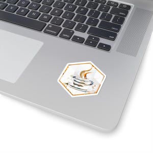 Op Java geïnspireerde zeshoekige sticker | Mozaïekkunst bedrijfsprogrammering | Ontwikkelaarsdecor afbeelding 2
