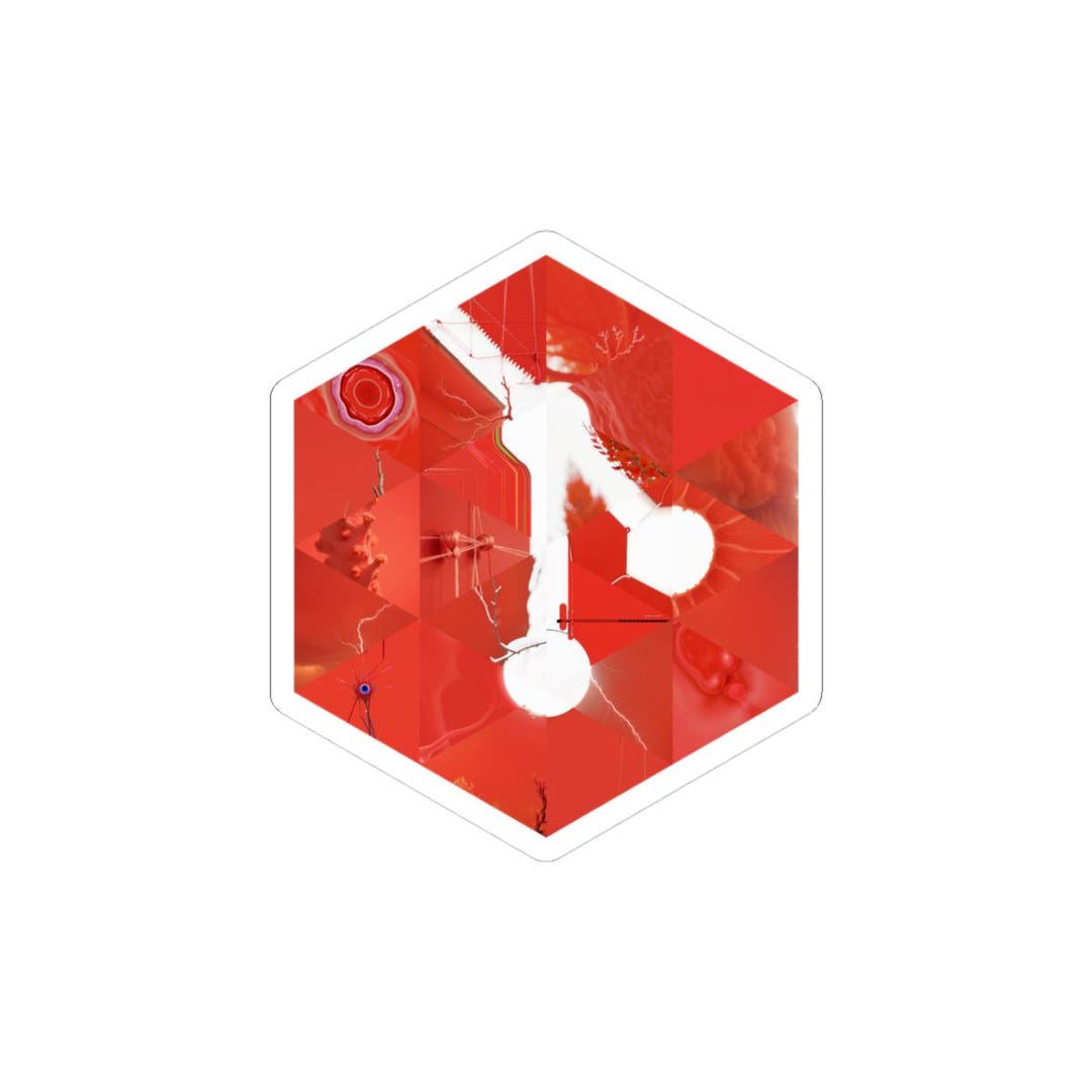 Git Inspired Hexagonal Sticker | Version Control Mosaic Art | Developer ...