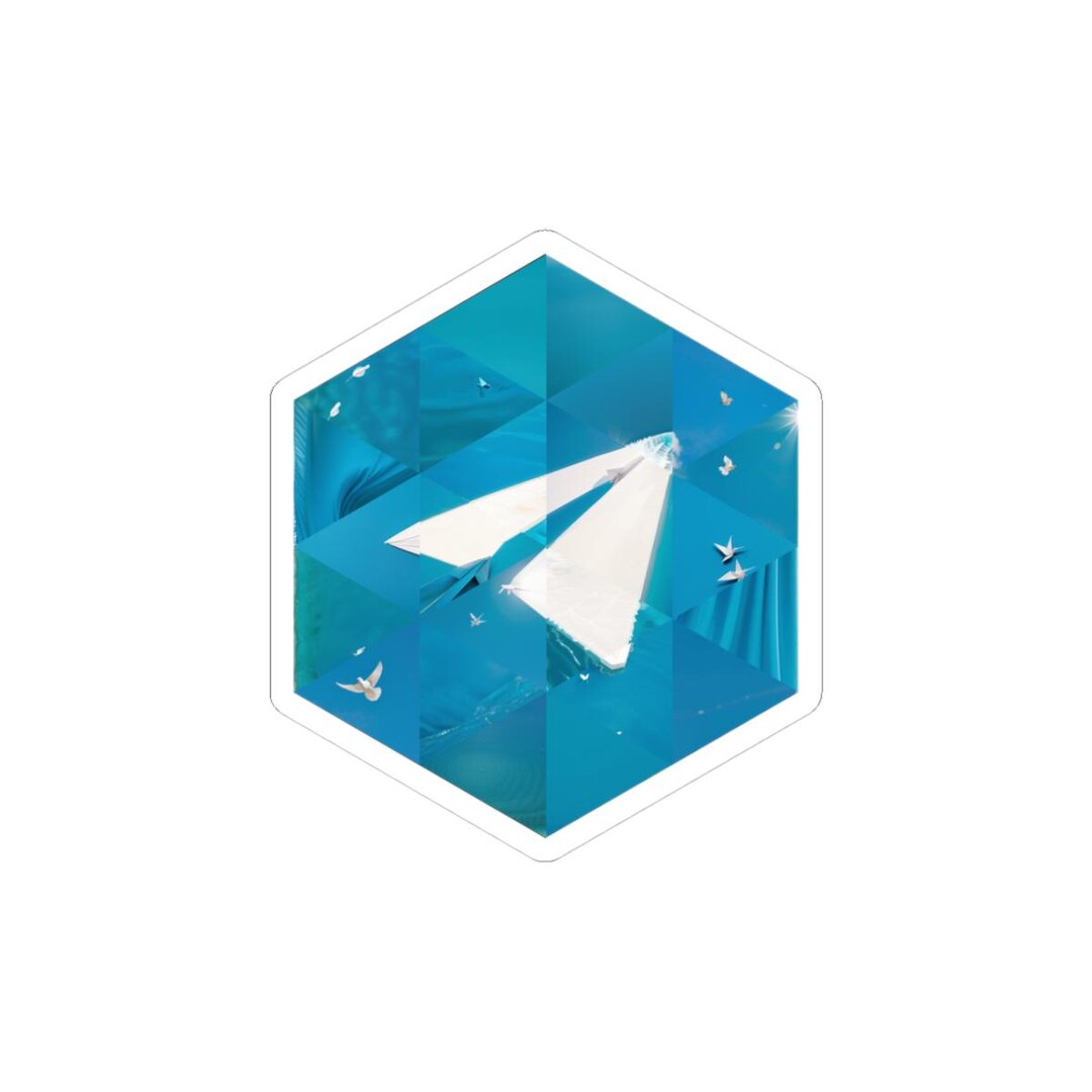 Telegram Inspired Hexagonal Sticker | Messaging App Mosaic Art | Tech ...