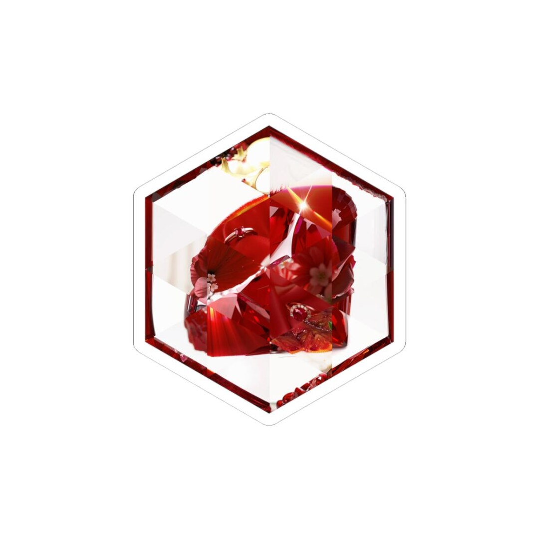Ruby Inspired Hexagonal Sticker | Elegant Programming Mosaic Art ...
