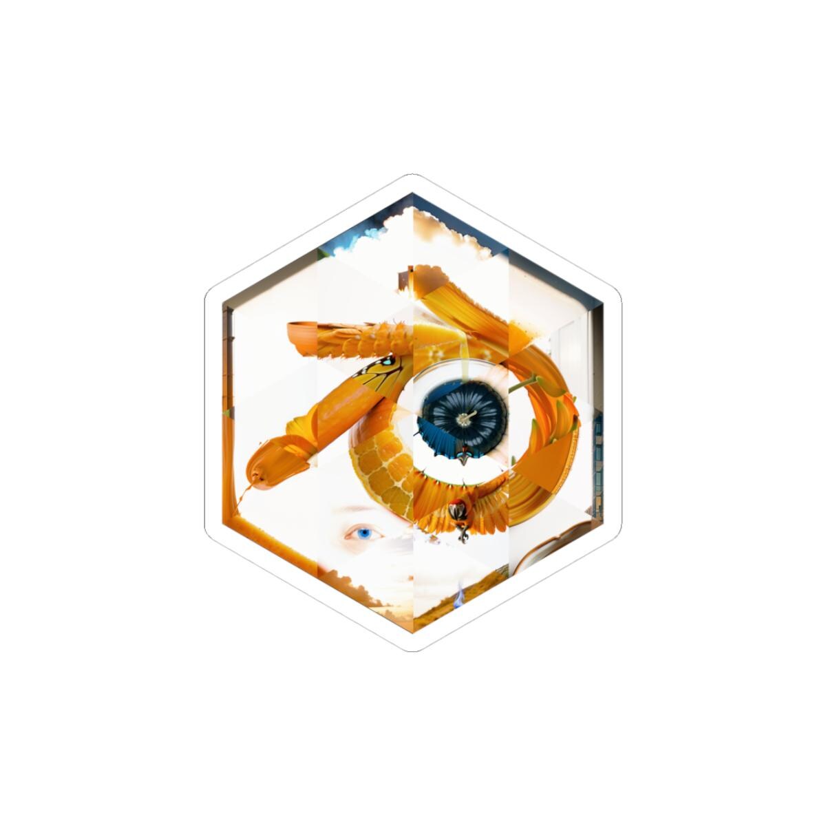 Blender Inspired Hexagonal Sticker | 3D Software Mosaic Art | Artist ...