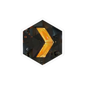 Plex Inspired Hexagonal Sticker | Media Server Mosaic Art | Home Theater Decor