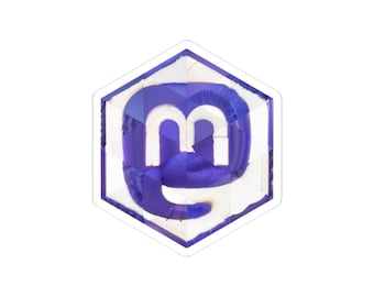 Op mastodont geïnspireerde zeshoekige sticker | Fediverse sociale mozaïekkunst | Privacydecor