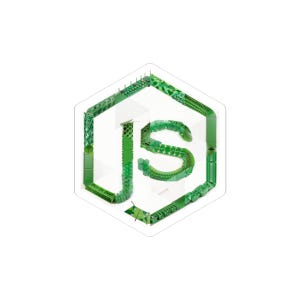 Node.js Inspired Hexagonal Sticker | JavaScript Runtime Mosaic Art | Developer Decor