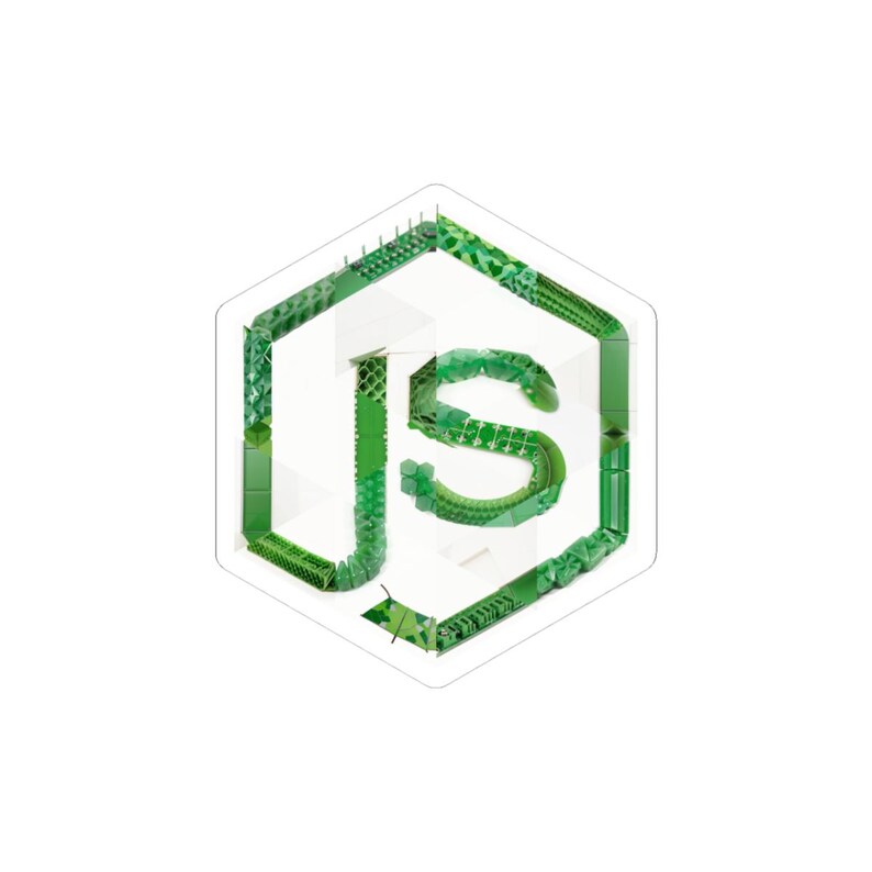 Sticker hexagonal inspiré Node.js | Mosaïque d'exécution JavaScript | Développeur Déco image 1
