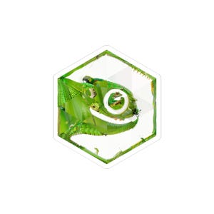 openSUSE Inspired Hexagonal Sticker | Chameleon Linux Mosaic Art | Developer Decor