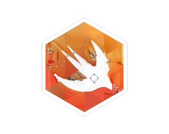 Swift Inspired Hexagonal Sticker | iOS Development Mosaic Art | Apple Developer Decor