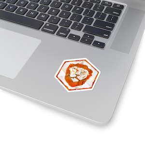 Pegatina hexagonal inspirada en Brave / Arte de mosaico para navegadores de privacidad / Decoración para desarrolladores web3