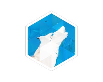 LibreWolf geïnspireerde zeshoekige sticker | Mozaïekkunst privacybrowser | Beveiligingsdecor