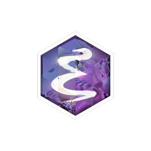 Emacs-geïnspireerde zeshoekige sticker | Mozaïekkunst voor tekstverwerkers | Decoratie voor ontwikkelaars