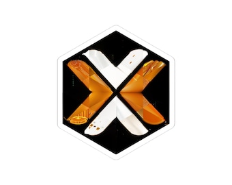 Sticker hexagonal inspiré de Proxmox | Art mosaïque virtualisation | Décoration pour serveur Homelab