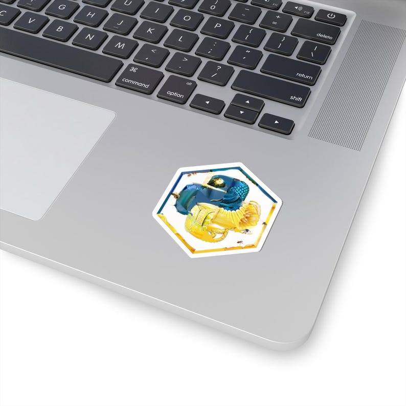 Python Inspired Hexagonal Sticker | Programming Language Mosaic Art | Developer Decor image 2