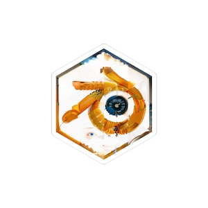 Sześciokątna naklejka inspirowana Blenderem | Mozaika 3D | Dekoracja artystyczna