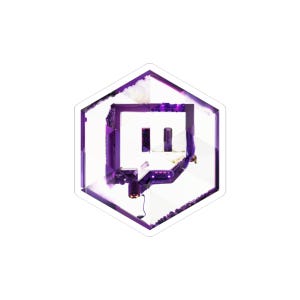 Twitch Inspired Hexagonal Sticker | Streaming Platform Mosaic Art | Gamer Decor