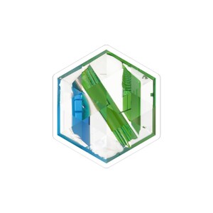 Neovim-geïnspireerde zeshoekige sticker | Mozaïekkunst voor teksteditor | Decor voor ontwikkelaars