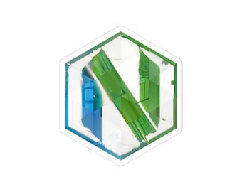 Neovim-geïnspireerde zeshoekige sticker | Mozaïekkunst voor teksteditor | Decor voor ontwikkelaars