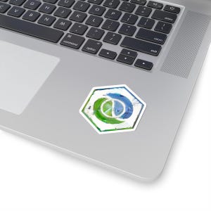 Clojure Inspired Hexagonal Sticker | Functional Programming Mosaic Art | Developer Decor image 2