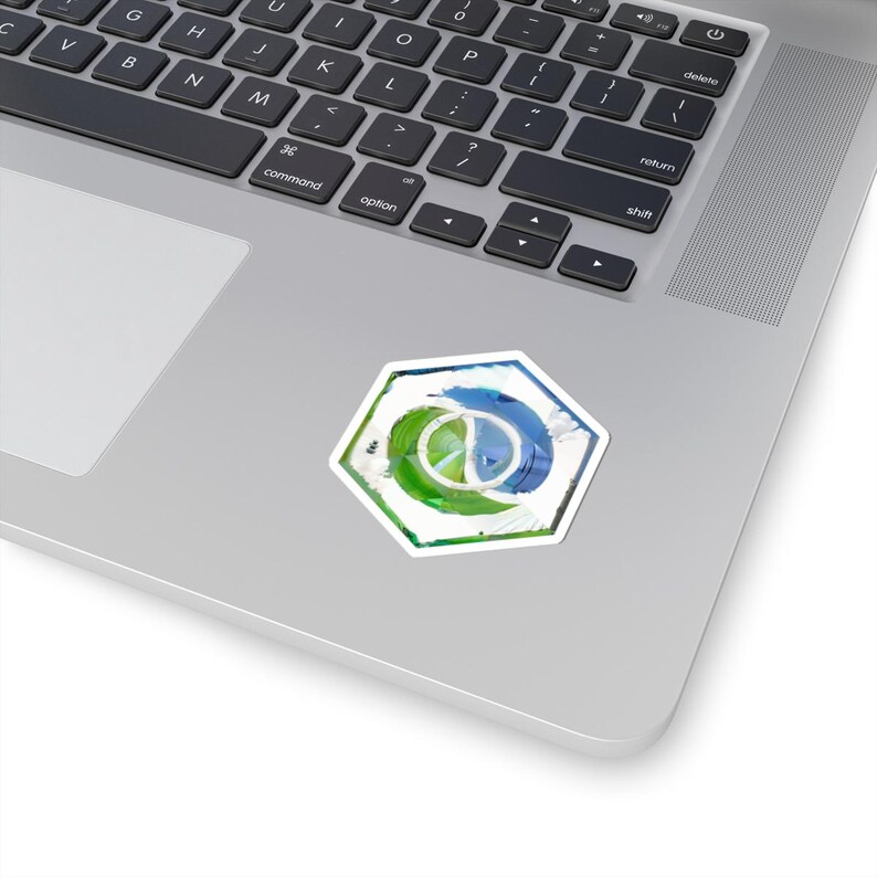 Clojure Inspired Hexagonal Sticker | Functional Programming Mosaic Art | Developer Decor image 2