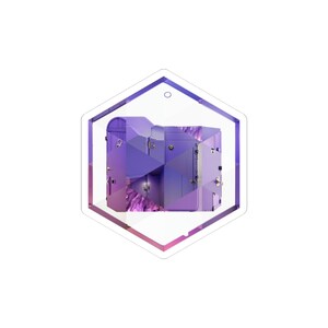 ProtonDrive Inspired Hexagonal Sticker | Encrypted Cloud Mosaic Art | Privacy Decor