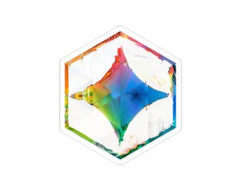 Sticker hexagonal inspiré de Gemini AI | Art mosaïque multimodale IA | Décoration technologique