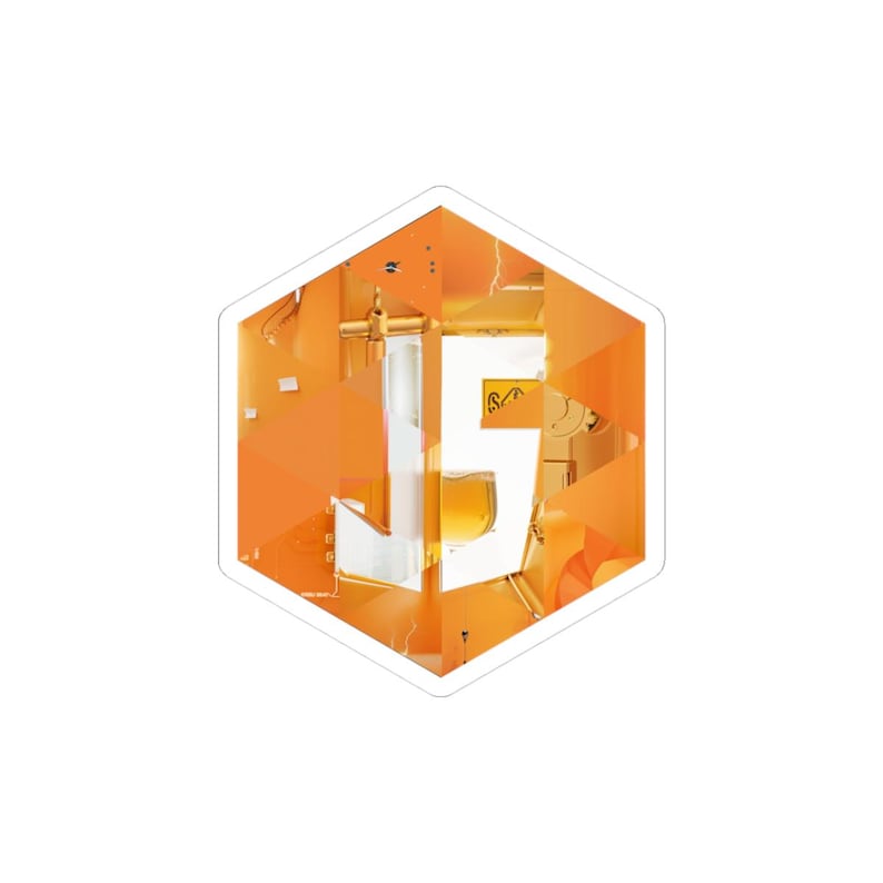 Sticker hexagonal inspiré de JavaScript | Développement Web Art mosaïque | Développeur Déco image 1