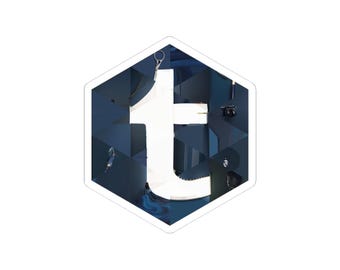 Tumblr Inspired Hexagonal Sticker | Blogging Platform Mosaic Art | Creative Decor