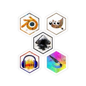 Creative Software Sticker Pack - Blender GIMP Inkscape Audacity Krita