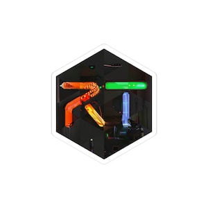 RT Middleware Inspired Hexagonal Sticker | Robotics Mosaic Art | Automation Decor