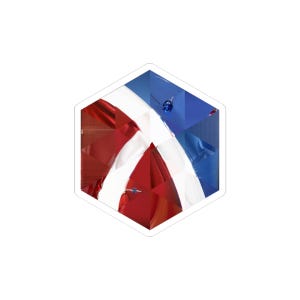 Pegatina hexagonal inspirada en raquetas / Arte en mosaico con temática lingüística / Decoración para desarrolladores