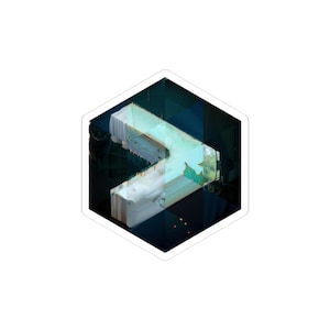 Tabby-inspirerat hexagonalt klistermärke | Modern terminalmosaikkonst | Utvecklare SSH-dekor