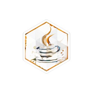 Java Inspired Hexagonal Sticker | Enterprise Programming Mosaic Art | Developer Decor