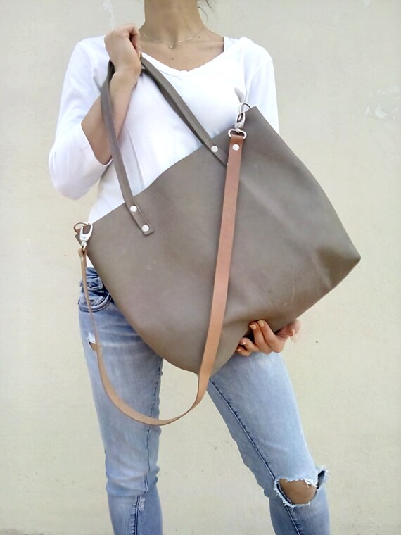 olive leather tote