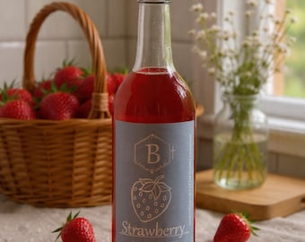 Jarabe de fresa de 473 ml (16 oz) - Elaborado con fruta real e ingredientes naturales.