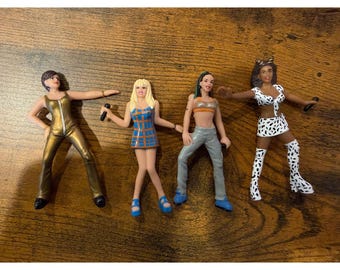 Vintage 90s Spice Girls Figurine Set: 5 Member Collectible Girl