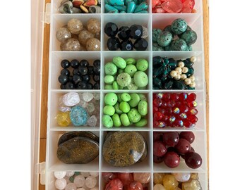 Mixed Vintage Gemstone Beads Jewelry Making Supplies Craft Assortment