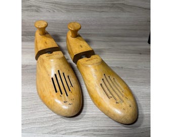 Hormas de madera natural Vintage Earl, talla 8, ajustables y ventiladas, para dar forma a los zapatos (par)