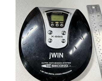 jWIN JX-CD475 Portable CD Player Black Silver Anti-Shock X-BBS Vintage 2002
